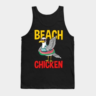 Funny Beach Chicken design for Seagull Lovers Tank Top